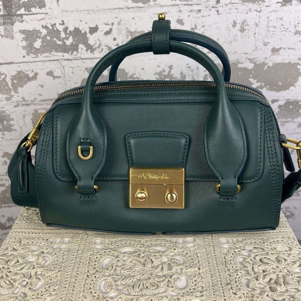 3.1 Phillip Lim Pashli Duffle Purse Forest Green Gold Hardware EUC - Picture 2 of 16